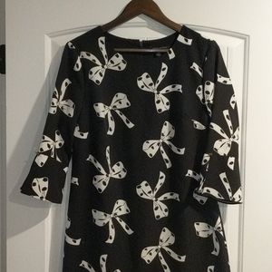 Women's size 8 black and white bows dress